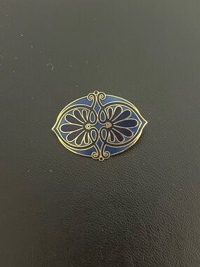 Gold & Blue Celtic enamel brooch - Women Jewelry Brooches